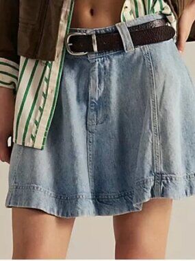 Free People We The Free Wonderland Denim Skirt. NWT. Sun stained